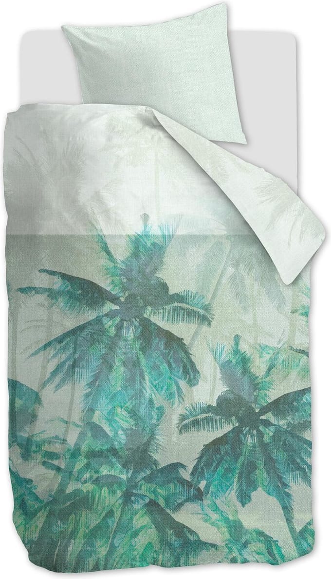 Beddinghouse Palmera - Dekbedovertrek - Eenpersoons - 140x200/220 cm + 1 kussensloop 60x70 cm - Green