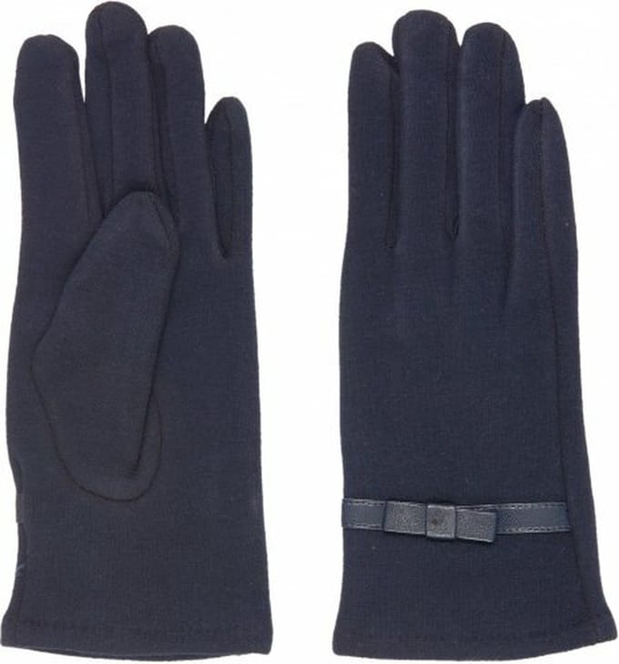 Suede Dames winterhandschoenen met vinger touch - blauw - Maat: One size fits all