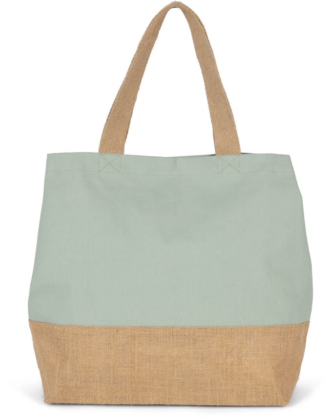 Kimood Shopper van jute- & katoencanvas KI0235 - Sage / Natural - One size