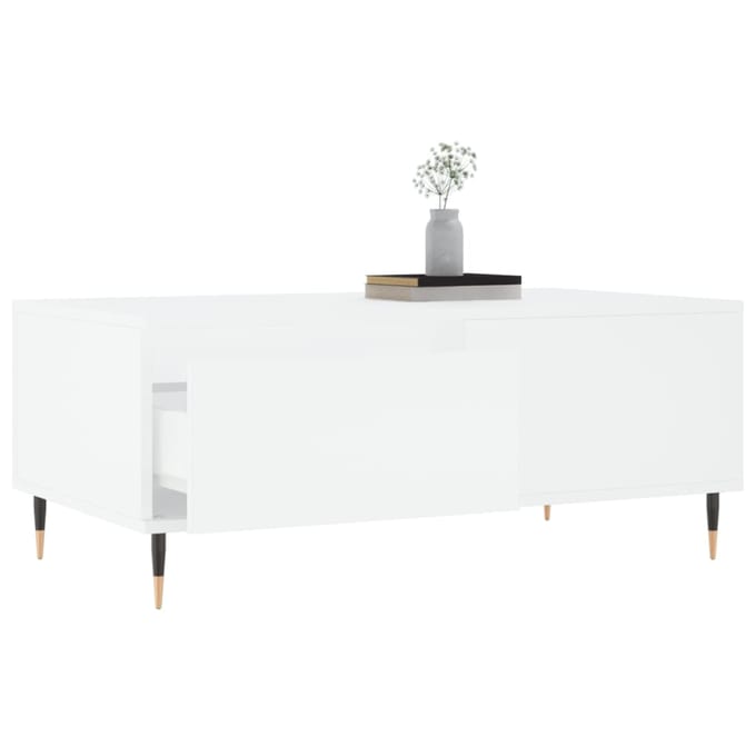 vidaXL - Salontafel - 90x50x36,5 - cm - bewerkt - hout - wit