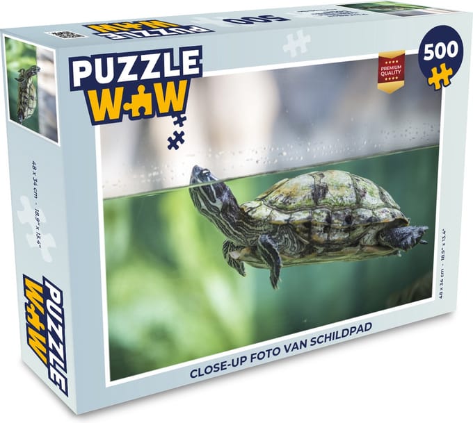 Puzzel Close-up foto van schildpad - Legpuzzel - Puzzel 500 stukjes
