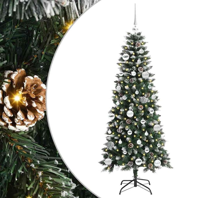 vidaXL - Kunstkerstboom - Groen - 150 - cm - PVC - en - Plastic - en - Staal