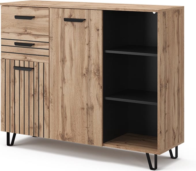 Vicco Amber Dressoir – 38 x 100 cm met 2 laden en 2 deuren Bruin