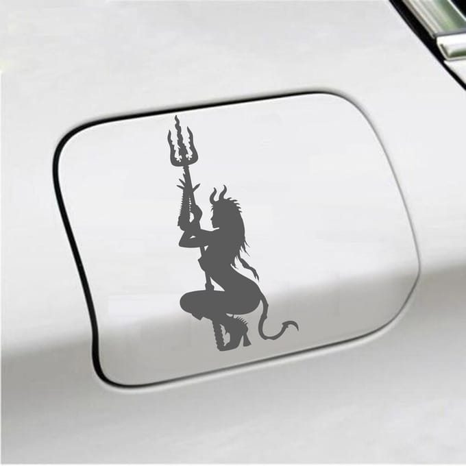 Bumpersticker - Duivel - 13,2 X 6,1 - Antraciet