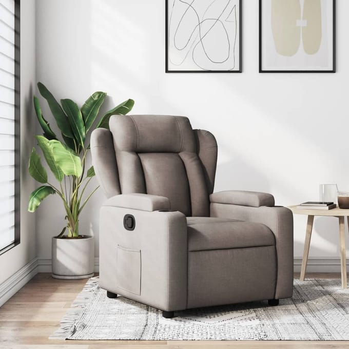 vidaXL - Fauteuil - verstelbaar - stof - taupe