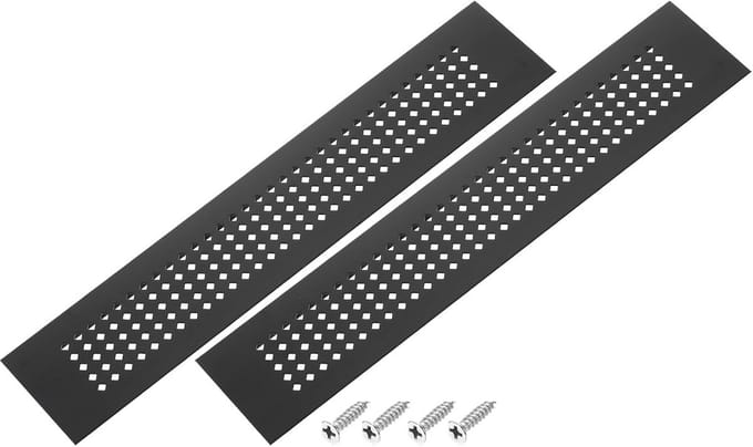 Ventilatierooster Aluminium Zwart voor Kast en Deur