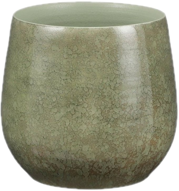 Mica Decorations - Plantenpot/bloempot - Terracotta - groen shadow - D24 en H22 cm