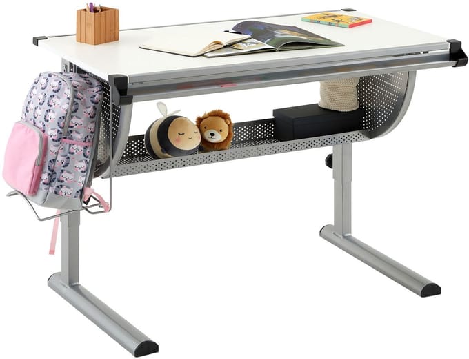 Kinderbureau MADS, in hoogte verstelbaar - wit