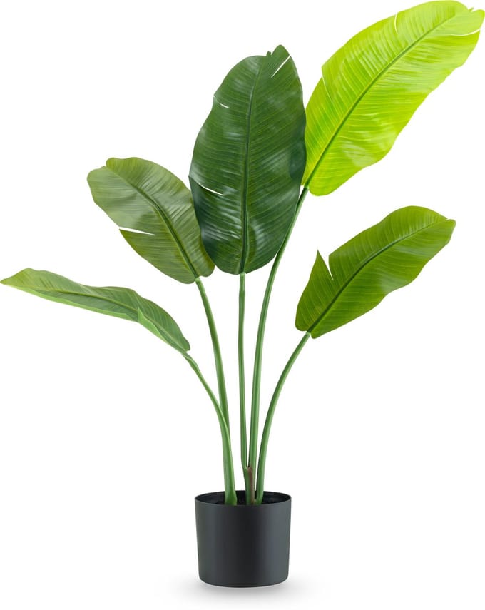 Easyplants | Kunstplant Strelitzia Nicolai Deluxe 90 cm | Zijde | Strelitzia | Groen