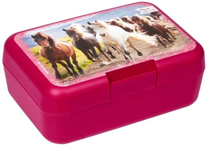 Paarden lunchbox | roze wilde paarden