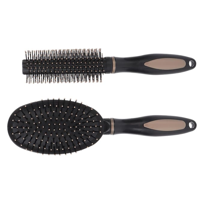 Multifunctionele Haarborstel Kam Set Ontwarborstel Krulrol Styling Haarborstel black