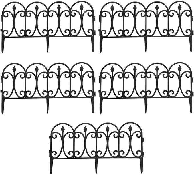Landschapsafscheiding Set - Tuinrand Borders - Gazon Scheiden - Gereedschapsloze Montage - 5 Stuks - Zwart