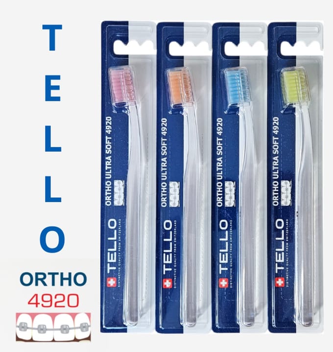 4x TELLO 4920 Soft Touch Ortho Tandenborstel Ultra Soft