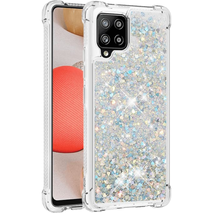 Mocaa Samsung Galaxy A42 Valbestendig Glitter Hoesje  Zilver