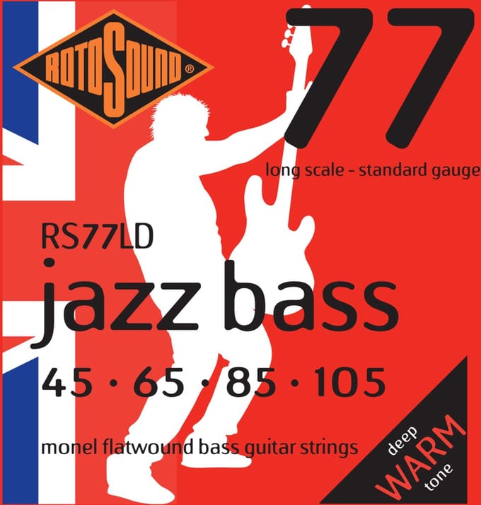 Snarenset basgitaar - Rotosound RS77LD - Jazz Bass 77 - Monel flatwound - 45-105 - Standard gauge