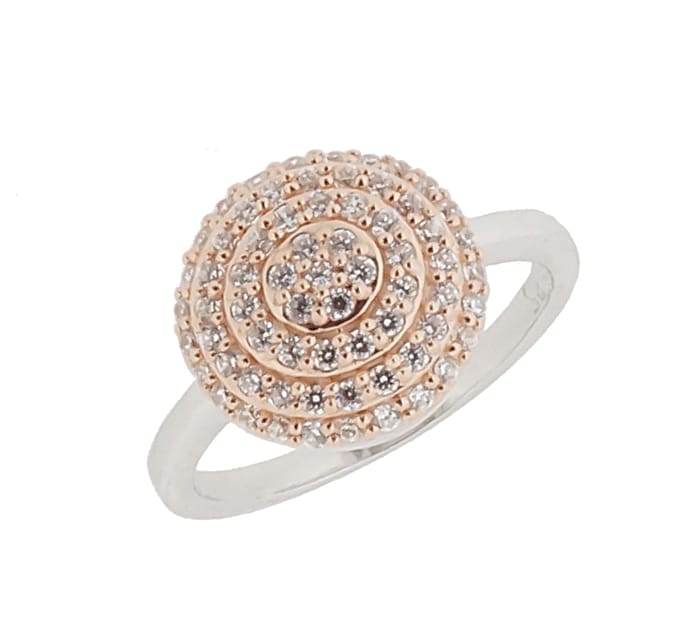 Orphelia Damesring 925 Sterling Zilver - Zilver/Roze ZR-7120