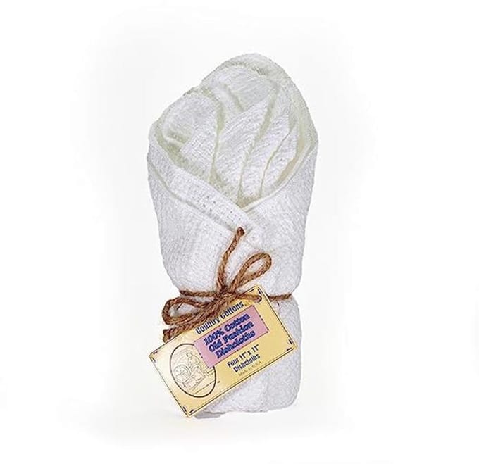 Set van 4 gemengde kleuren 100% katoenen vaatdoeken - 11" x 11"