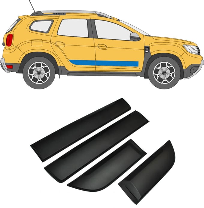 Sierlijst Zijlijst deur voor Dacia Duster 2017- / Links + Rechts