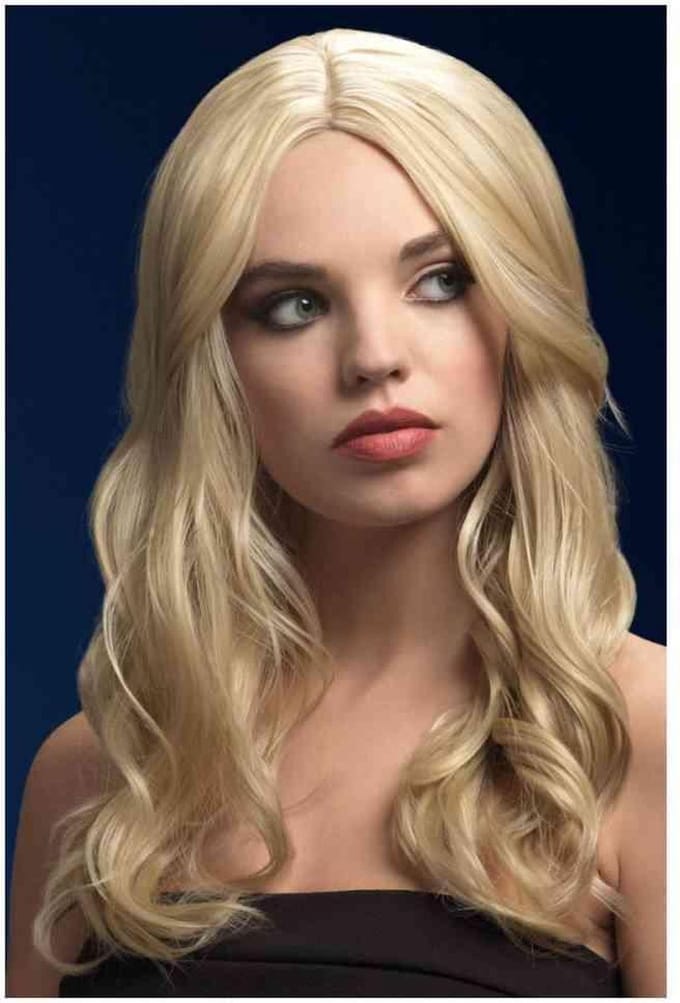 Beach Waves pruik blond, middenscheiding - Kostuum pruik voor carnaval