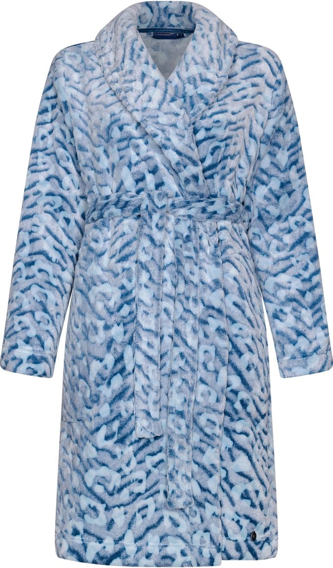 Pastunette Badjas - Wild Dreams - Fleece - Blauw - Maat 46