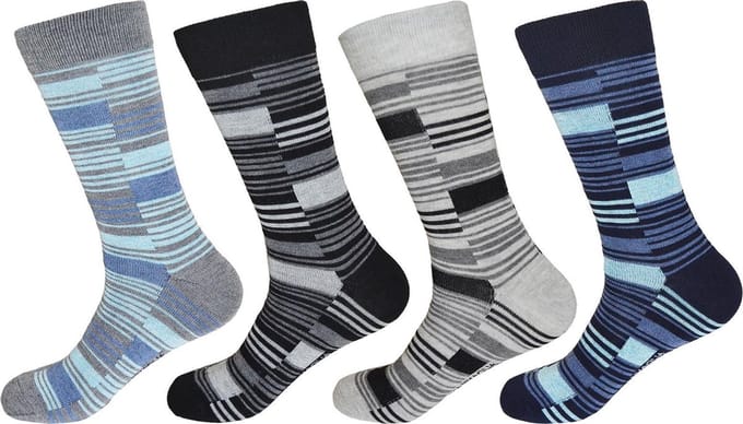 GIANVAGLIA Heren Sokken Blokstrepen 12-pack - Maat 43-46