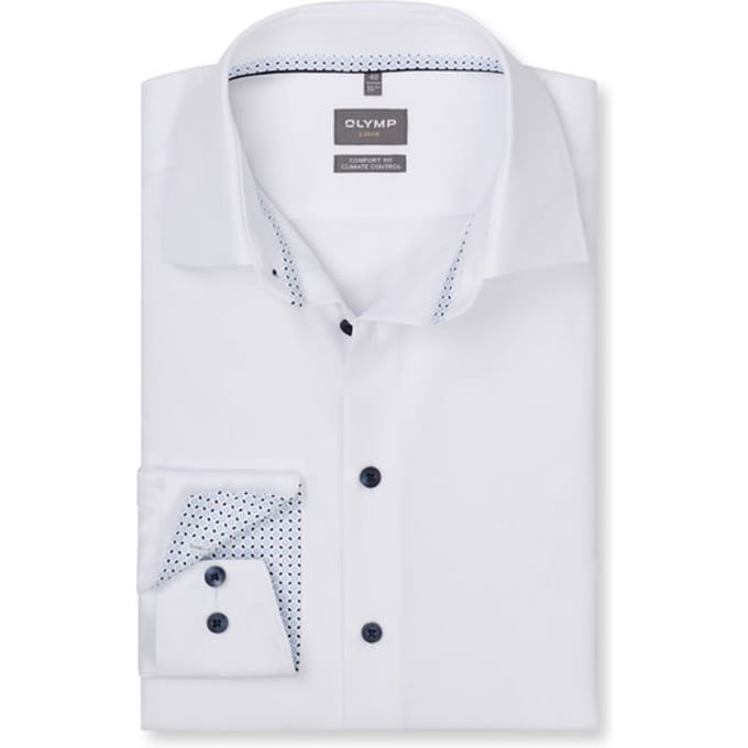 OLYMP Luxor 24/Seven Overhemd, Comfort Fit, New Kent, Wit