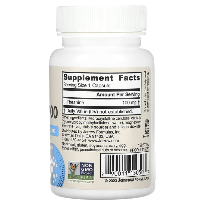 Jarrow Formulas, Theanine 100, 100 mg, 60 vegetarische capsules