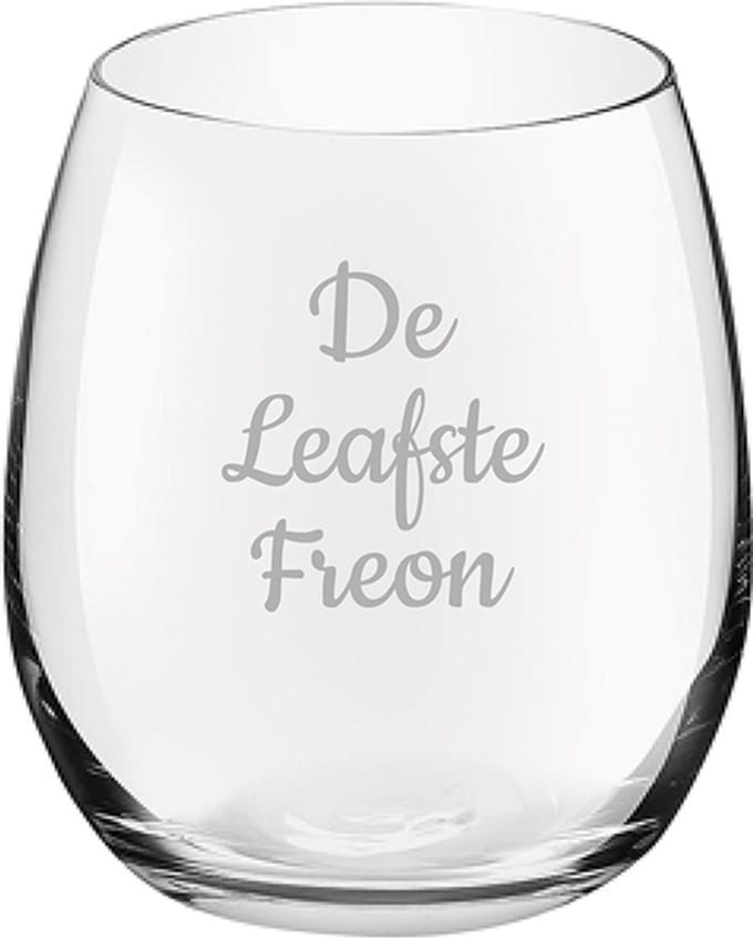 Gegraveerde Drinkglas 39cl De Leafste Freon