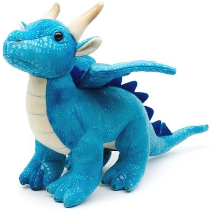 Blauwe Draak Pluche Knuffeldier 26 cm