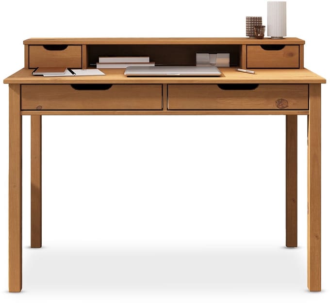 Bureau RAUL met 4 lades van massief hout – eikenkleuren