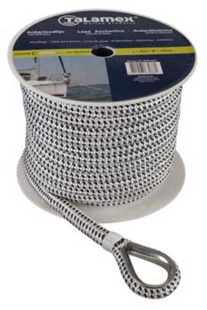 Fenderlijn polyester/pp 12mm 2.5m wit/zwart