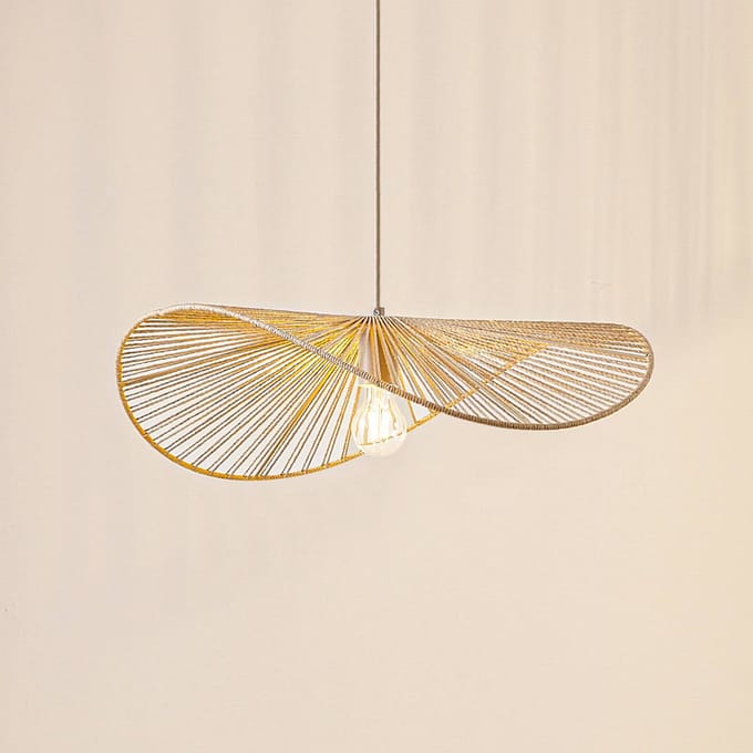 Lindby - hanglamp - 1licht - Papier, ijzer - H: 16 cm - E27 - beige