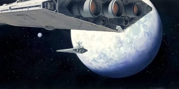 Fotobehang - Star Wars Classic RMQ Stardestroyer 500x250cm - Vliesbehang