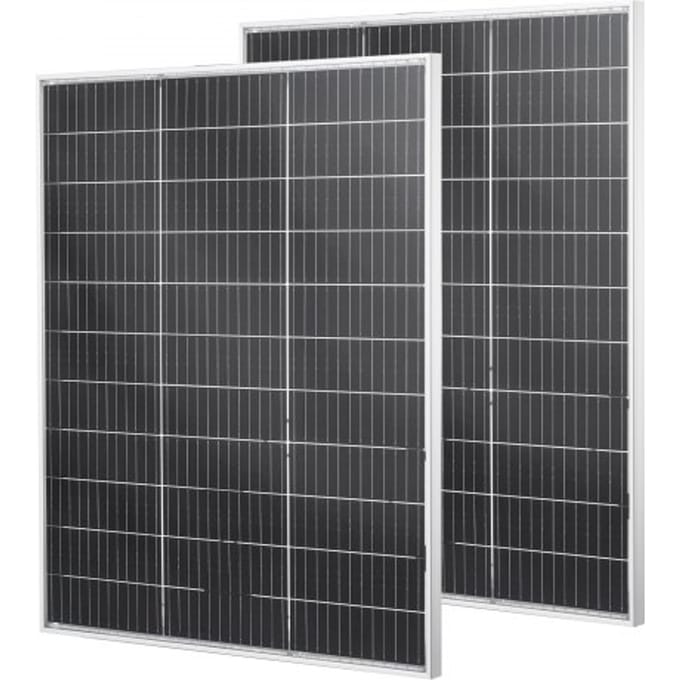 VEVOR Bifaciale zonnepanelen 100W (2 stuks), 23% hoogrendements monokristallijne N-type PV-module met MC4-uitgang en aluminium frame, IP67 waterdicht zonnepaneel voor auto, boot, camper en off-grid toepassingen.