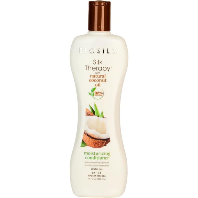 BioSilk Silk Therapy Coconut Oil - Hydraterende Conditioner - Droog & Pluizig Haar - 355 ml