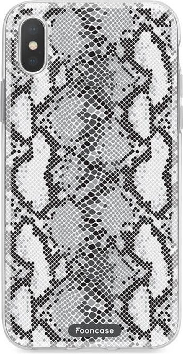 Fooncase Hoesje Geschikt voor iPhone X - Shockproof Case - Back Cover / Soft Case - Snake it / Slangen print