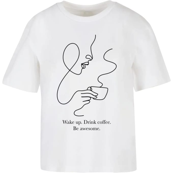 Dames-T-shirt Miss Tee Drink Coffee Be Awesome