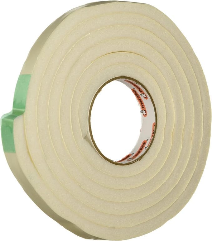 Zelfklevende Schuimrubber Tochtstrip Wit 12 mm Breed