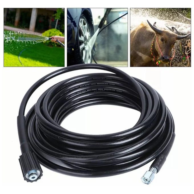 Hogedrukwaterslang Rubber Flexibel Explosiebestendig Wasmachineriool voor Huis Tuin 10m gray