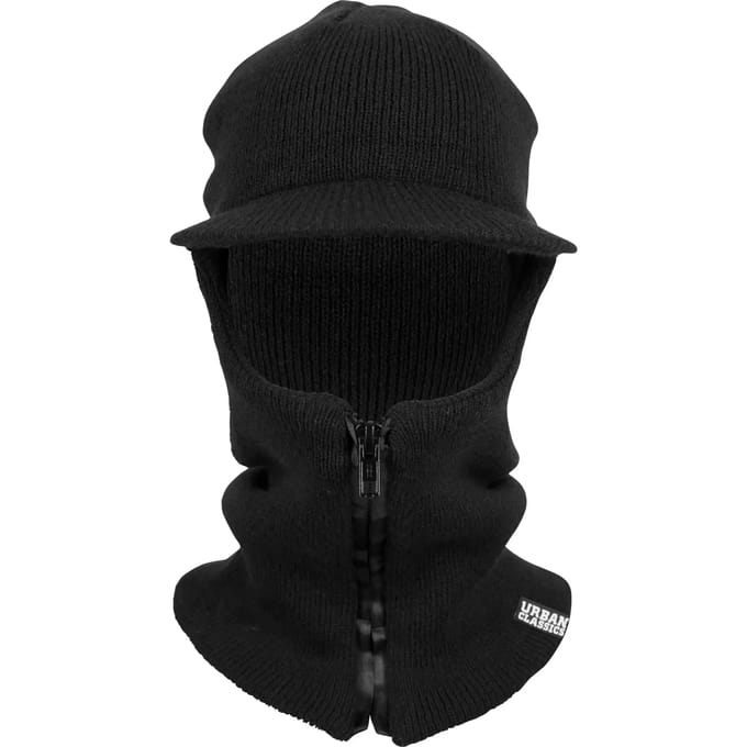 Urban Classics Beanie - Zipped Balaclava Visor - zwart