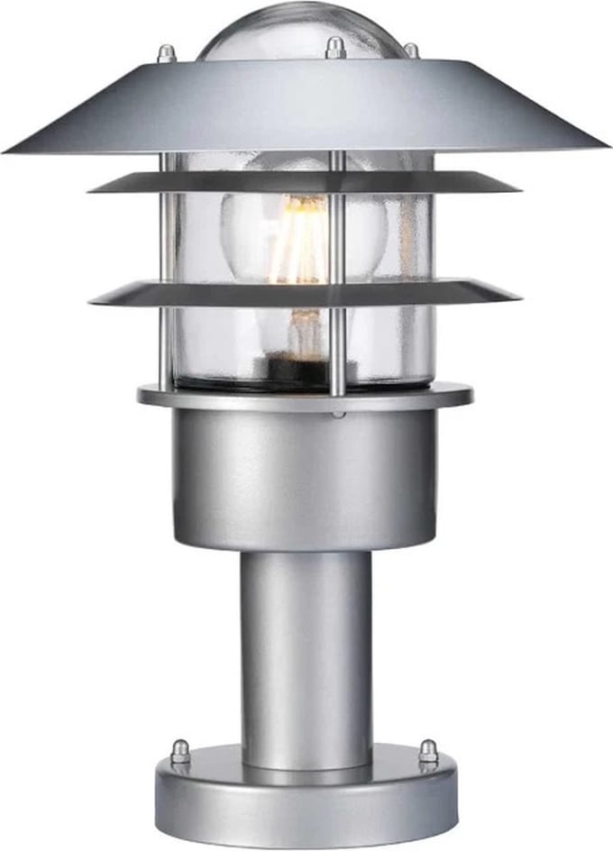 Elstead Lighting Mini LED Tuin Pilaar Helsingor | 1X E27 Max 60W | IP44 (Outdoor) | Silver