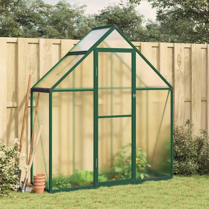 vidaXL - Tuinkas - met - basisframe - 169x58x195 - cm - aluminium - groen