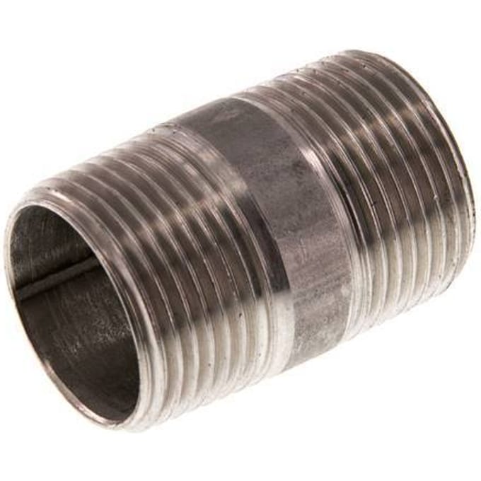 R 3/4'' RVS Dubbele Pijpnippel 20 Bar DIN 2982 - 40mm