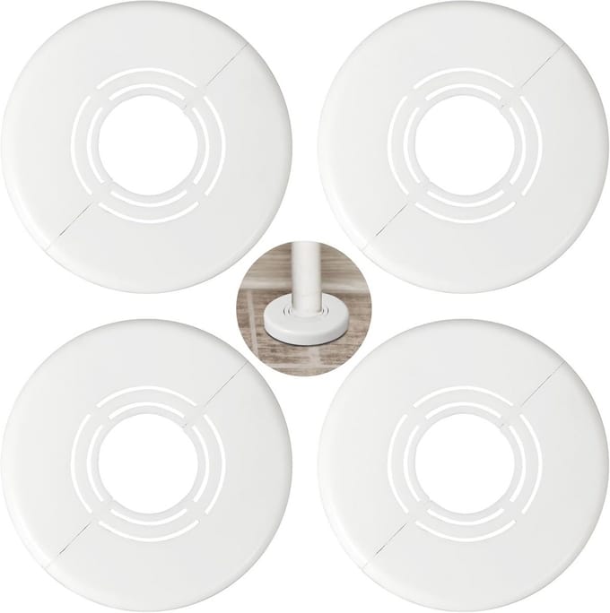 Verwarmingsbuis Rozetten voor Radiatoren - Variabele Binnendiameter (21/26/33 mm) - 4 Stuks Wit