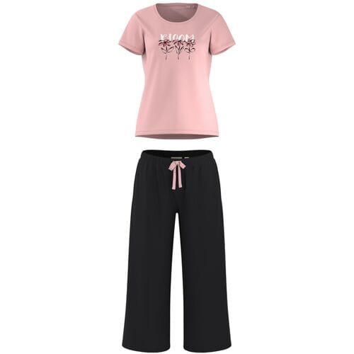 ESMARA Dames pyjama (Roze/zwart, S (36/38))
