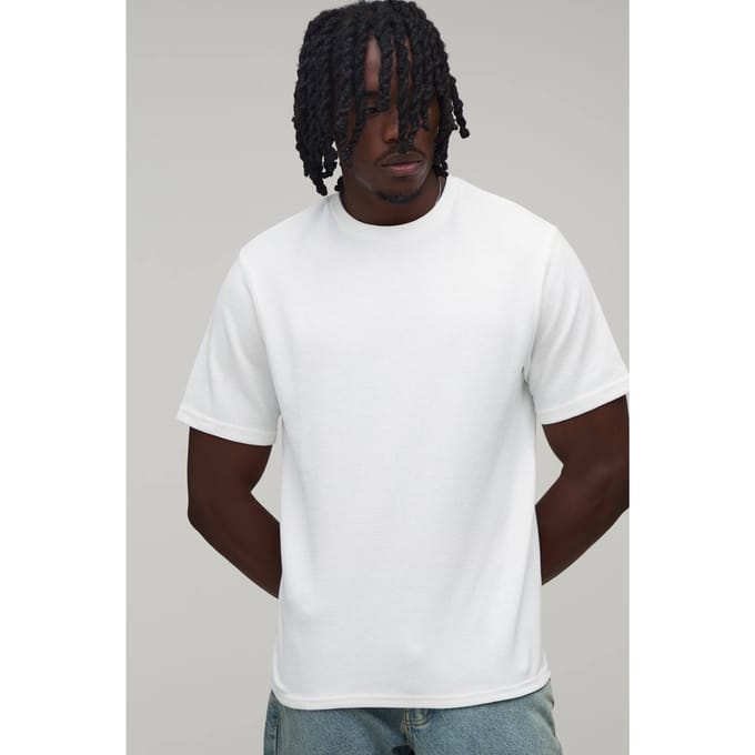 Lang Essentieel Regular Wafel T-shirt | White | Size Medium