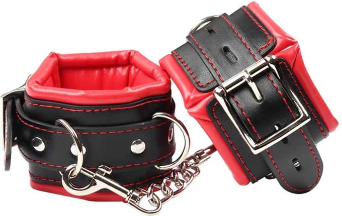 Premium lederen handboeien - BDSM Bondage - Gespsluiting - Ketting tussenstuk - Zeer goede kwaliteit - One size