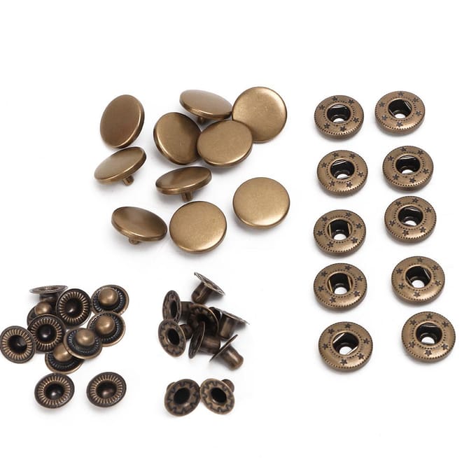 10 stuks 15 mm metalen drukknoop sluiting kledingaccessoires #1 gray