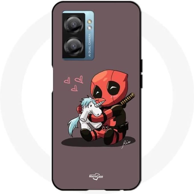 Oppo A77 5G Baby Deadpool-hoesje met eenhoorn