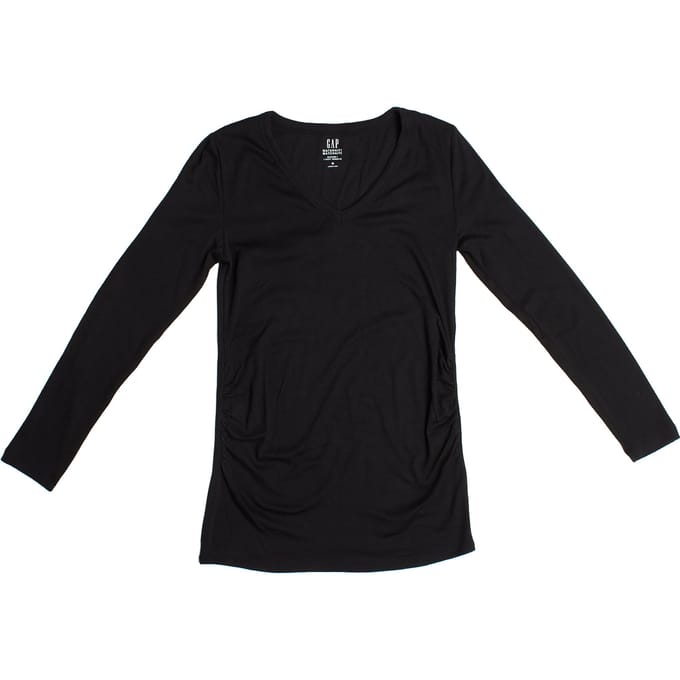 Modern positie T-shirt met V-hals en lange mouwen 719653 dames